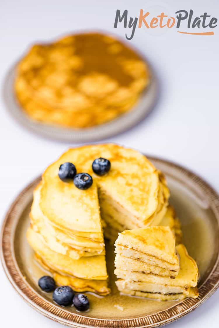 a serving of keto pancakes with coconut flour