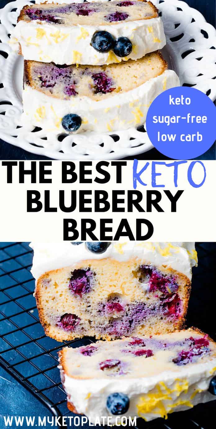 Easy Keto Blueberry Bread With Lemon Cheesecake Frosting - MyKetoPlate