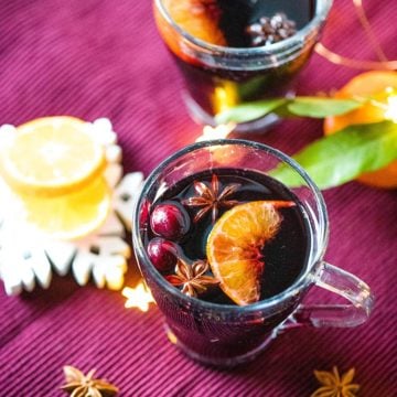 Homemade mulled wine is a warm drink perfect for Christmas