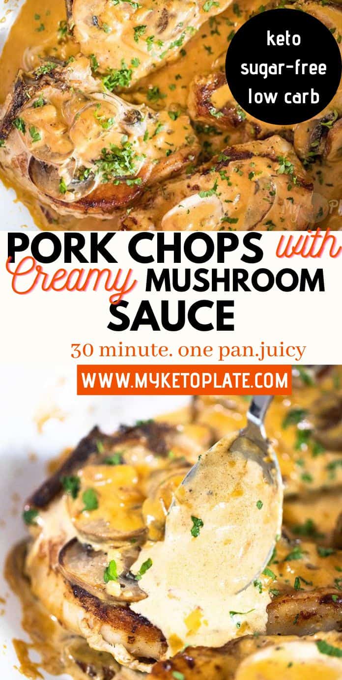 Pork Chops with Creamy Garlic Mushroom Sauce - 30 Minute Recipe