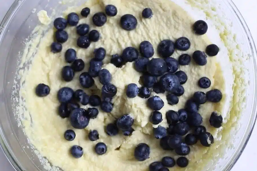 make the blueberry bread batter