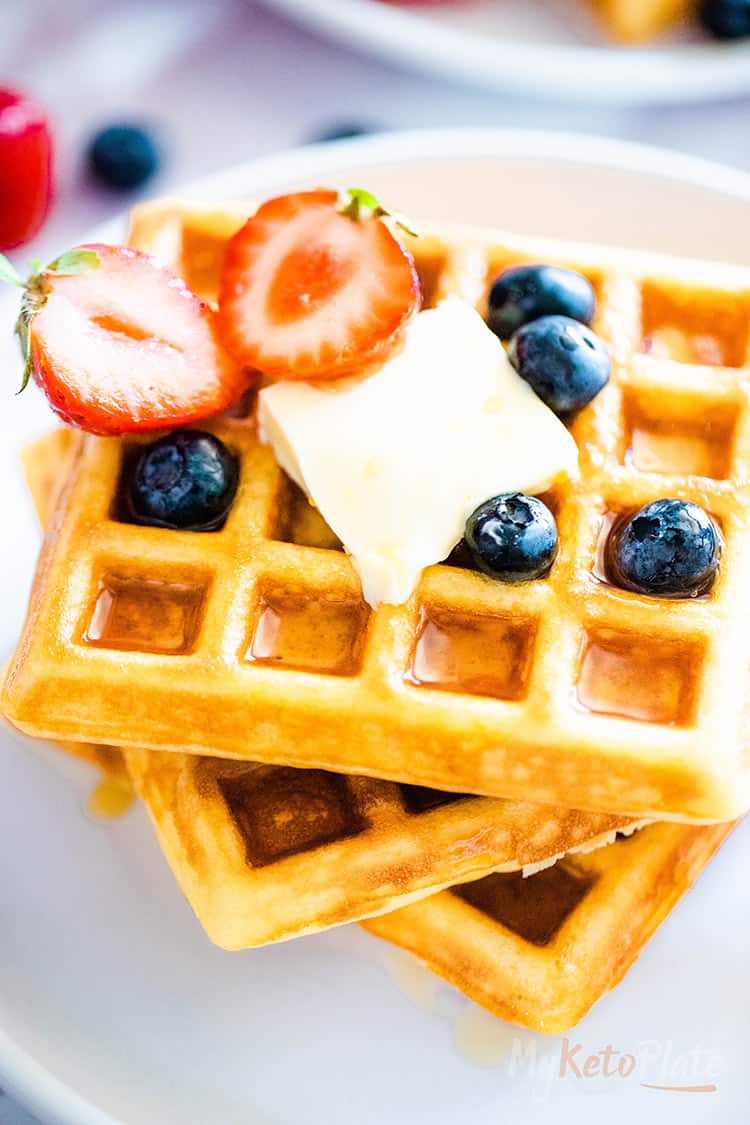 best grain free waffles with fresh berries and butter