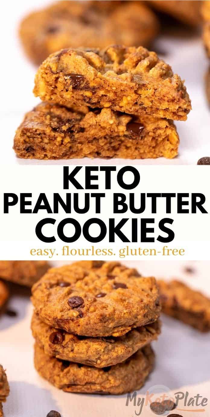 Keto Peanut Butter Chocolate Chip Cookies - Best Flourless Keto Cookies ...