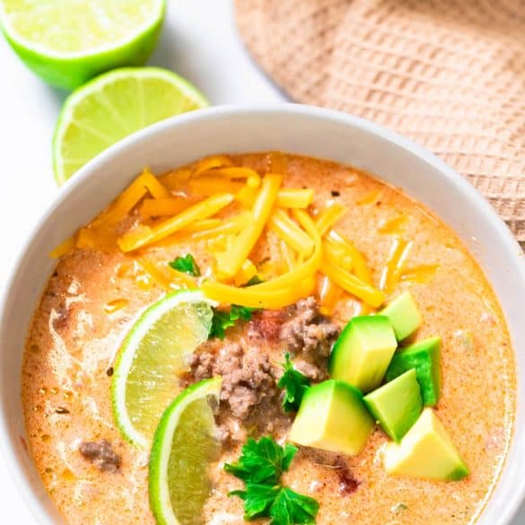 Creamy Keto Taco Soup - MyKetoPlate