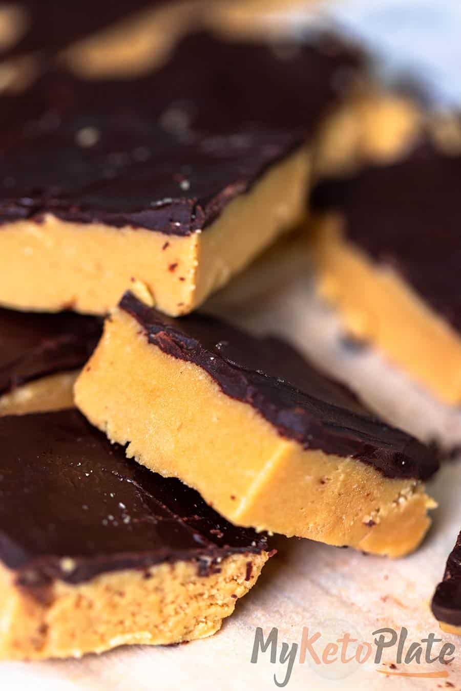 Keto Caramel Dark Chocolate Peanut Ice Cream Bars