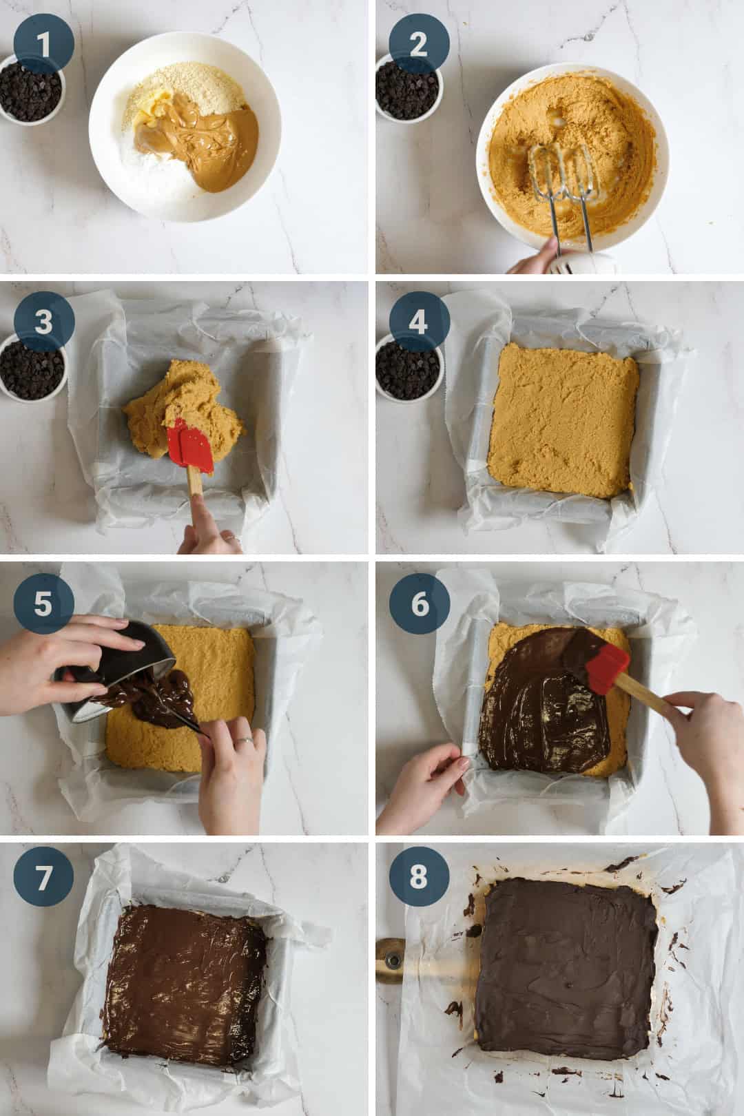 keto peanut butter bars step by step