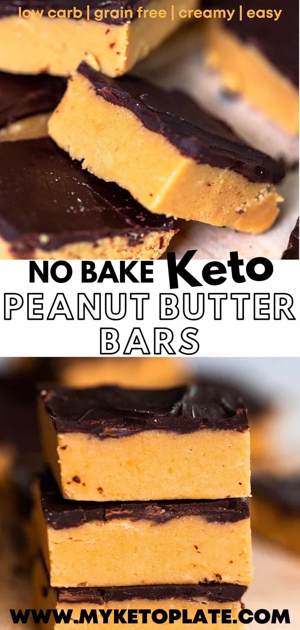 NoBake Keto Peanut Butter Bars MyKetoPlate