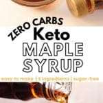 This keto maple syrup recipe has zero carbs, is rich, and it's perfect for enjoying over keto pancakes, waffles, or chaffles! Make the best sugar-free maple syrup that tastes just like regular maple syrup but without the carbs.