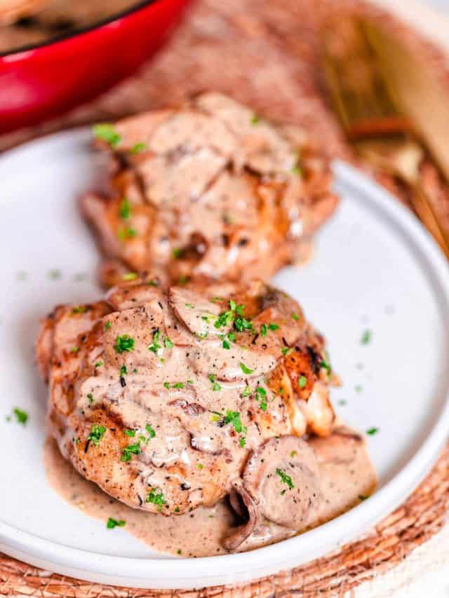 Creamy Mushroom Chicken Thighs - MyKetoPlate