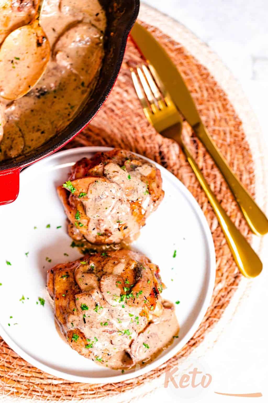 Creamy Mushroom Chicken Thighs Recipe - MyKetoPlate