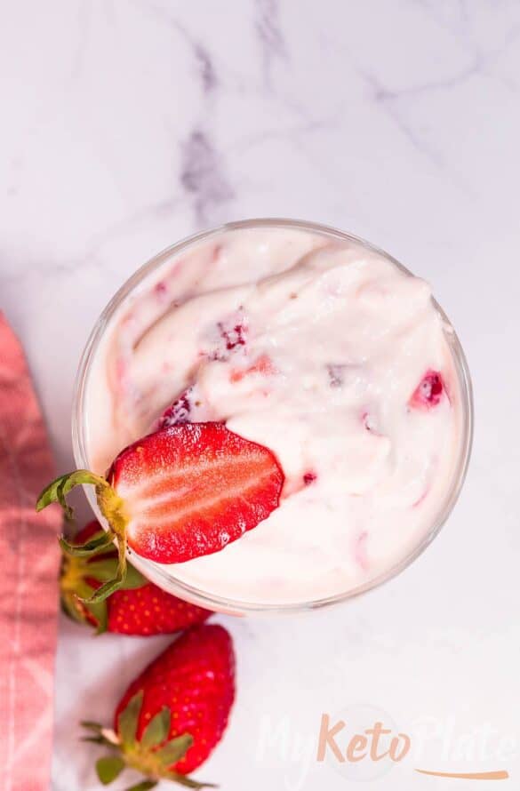 Easy Keto Strawberry Mousse MyKetoPlate
