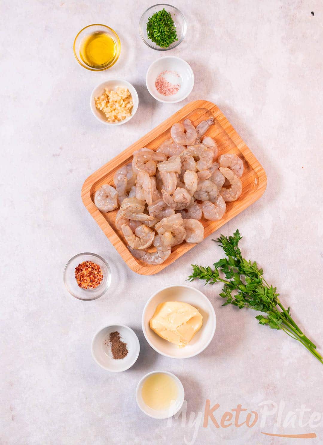 ingredients for garlic butter shrimp