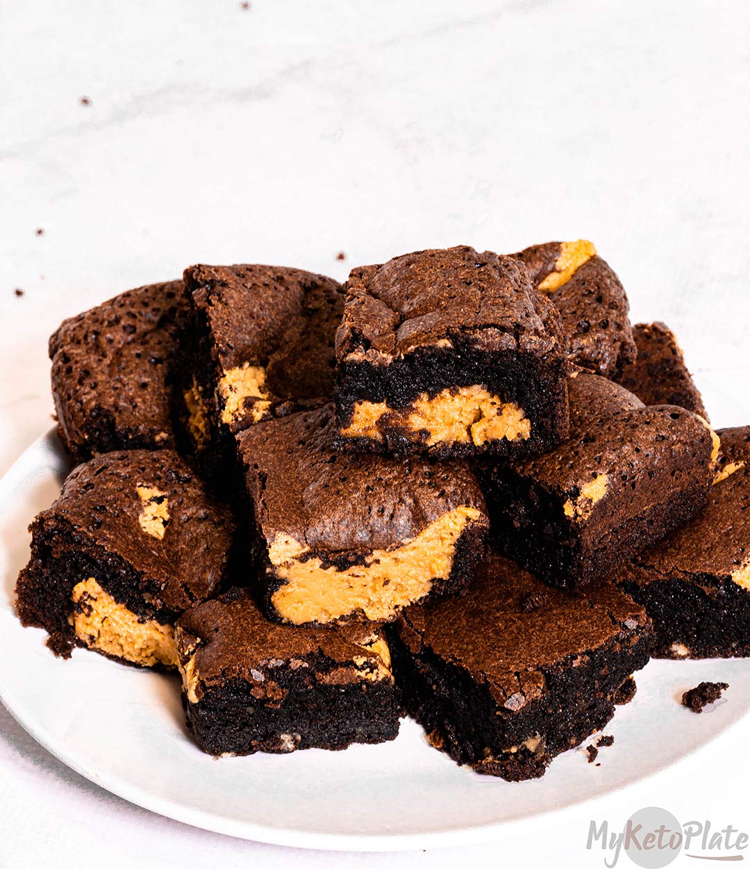 easy keto low carb brownies with peanut butter