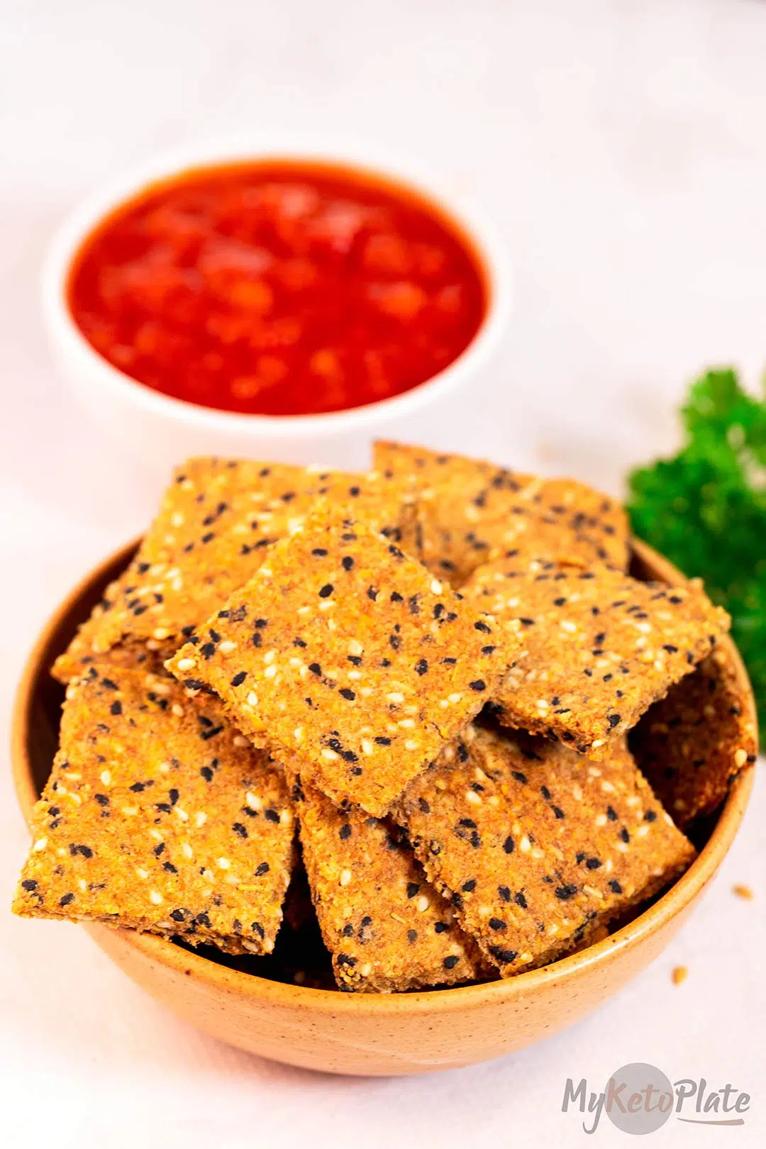 flaxseed crackers recipe in a bowl