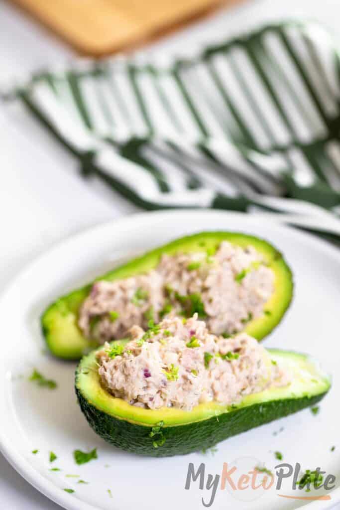 Easy Tuna Salad Stuffed Avocado - MyKetoPlate