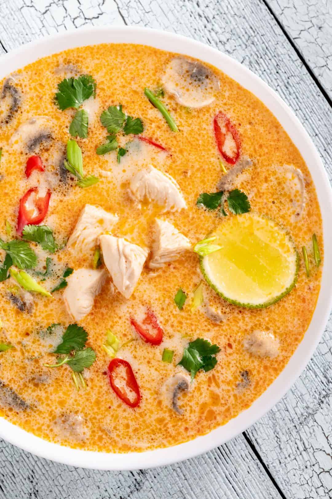 Tom Kha Gai Soup Thai Coconut Chicken Soup MyKetoPlate