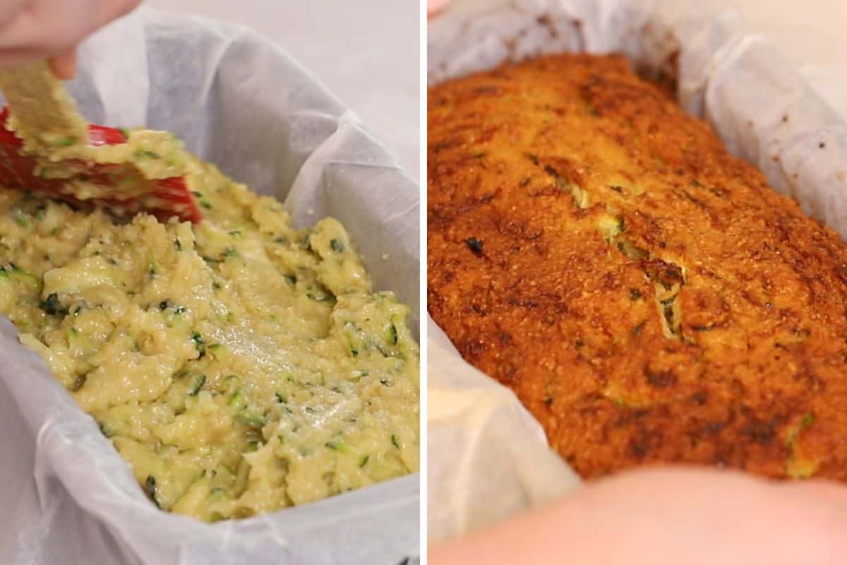 bake the keto zucchini bread batter