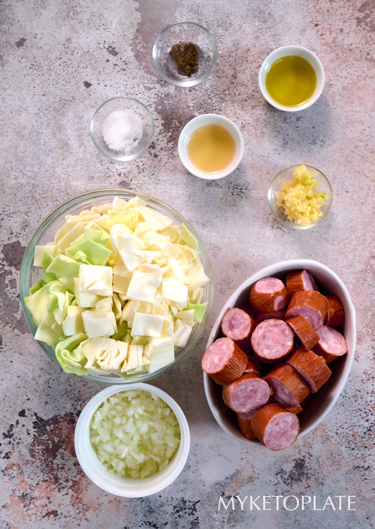 Cabbage and Sausage Skillet Ingredients