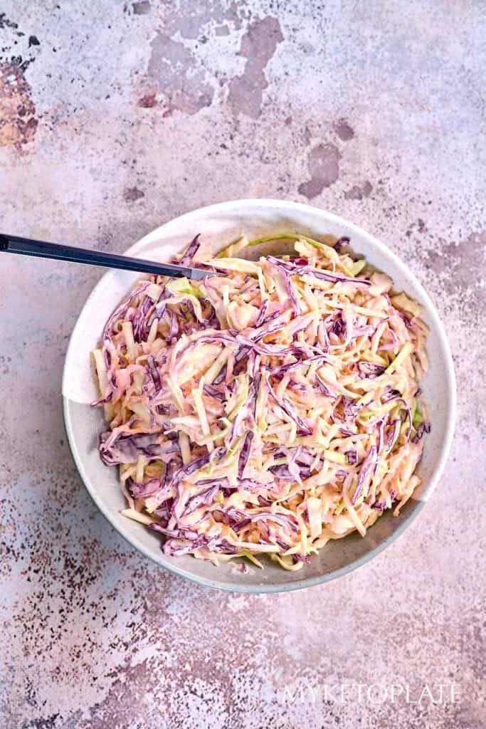 Tangy And Creamy Coleslaw Salad - MyKetoPlate