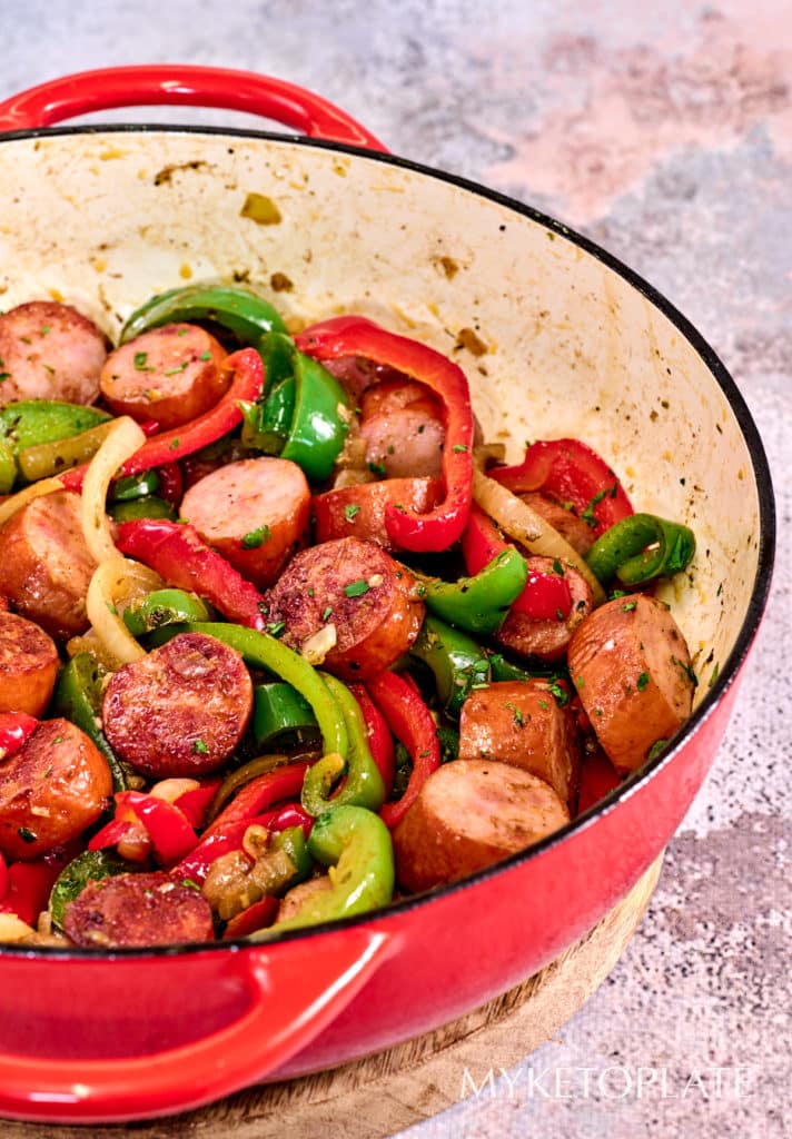 Smoked Sausage And Peppers Skillet - MyKetoPlate