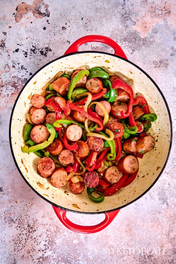 Smoked Sausage And Peppers Skillet - MyKetoPlate
