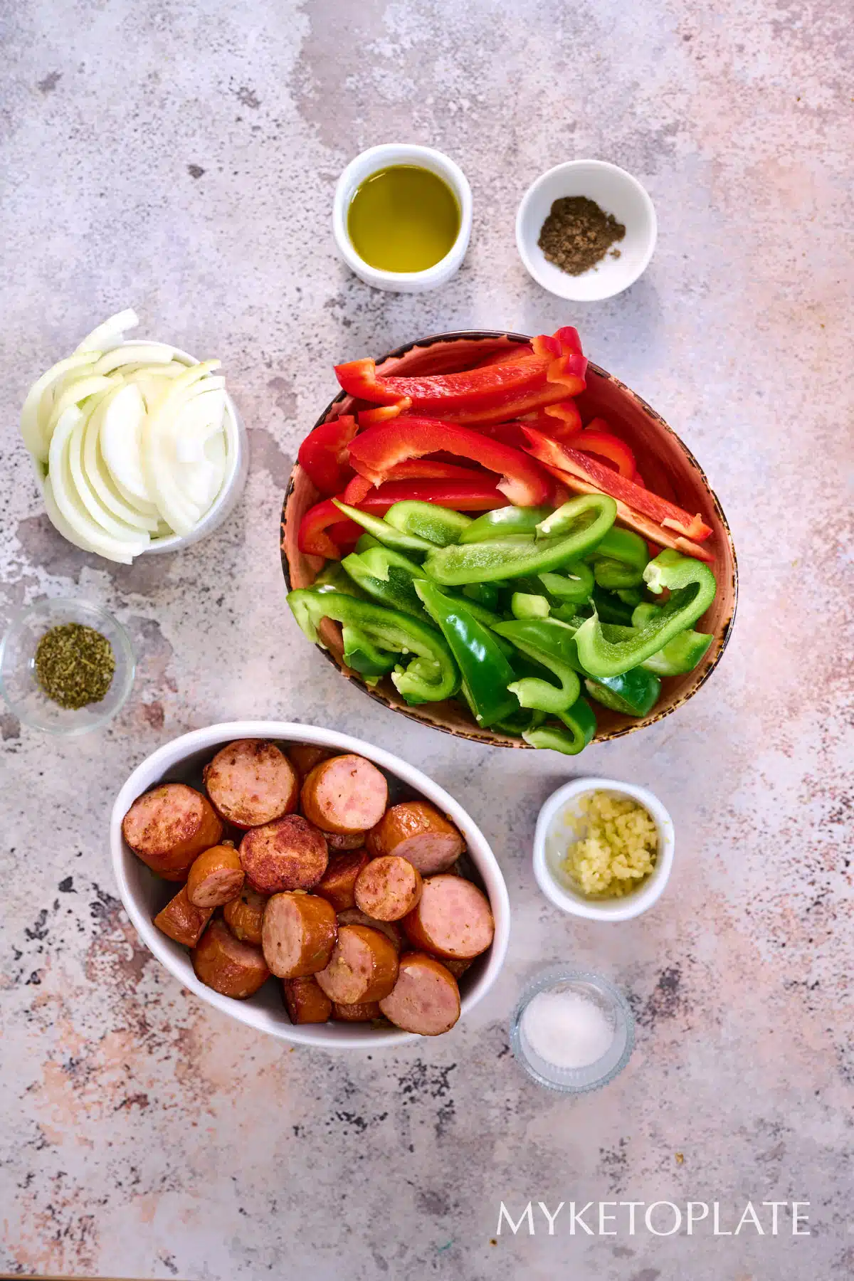 Smoked Sausage and Peppers Skillet Ingredients