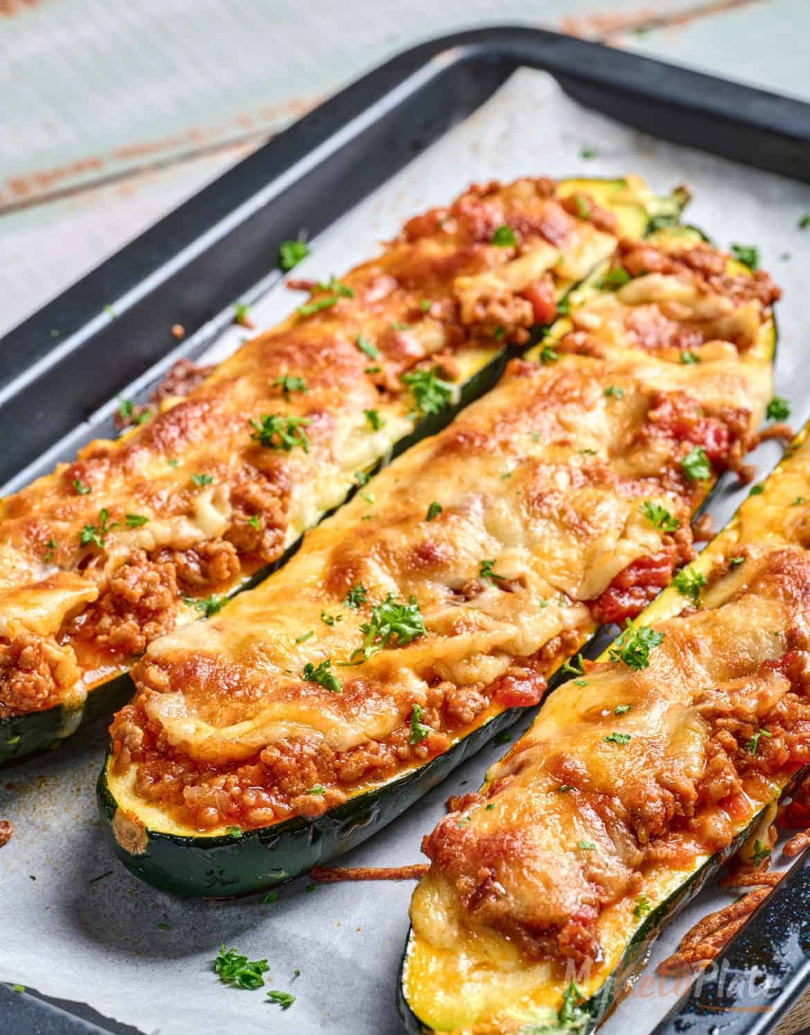 Ground Beef Zucchini Boats - MyKetoPlate
