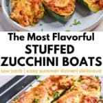 stuffed zucchini boats myketoplate pinterest