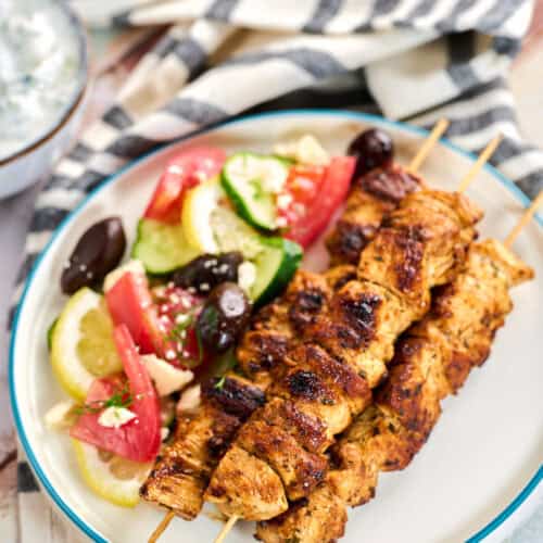 Greek Lemon Chicken Skewers with Tzatziki Sauce 2