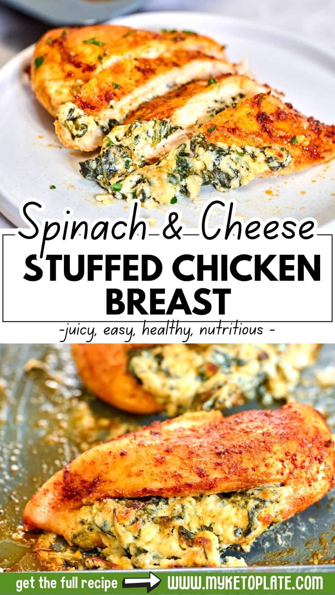 Cream Cheese Spinach Stuffed Chicken Breast - MyKetoPlate