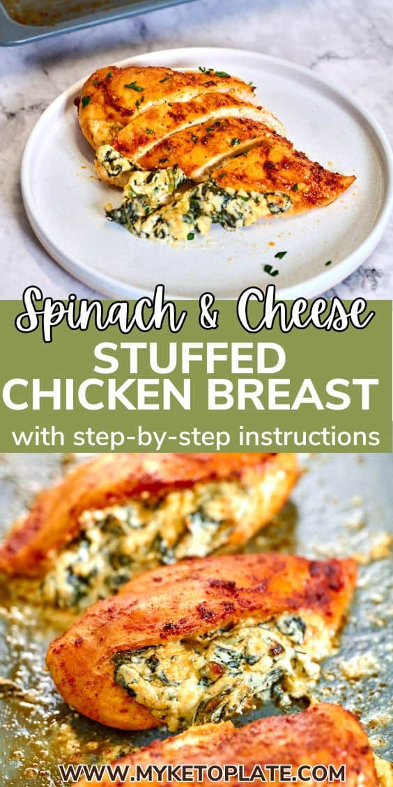 Cream Cheese Spinach Stuffed Chicken Breast - MyKetoPlate