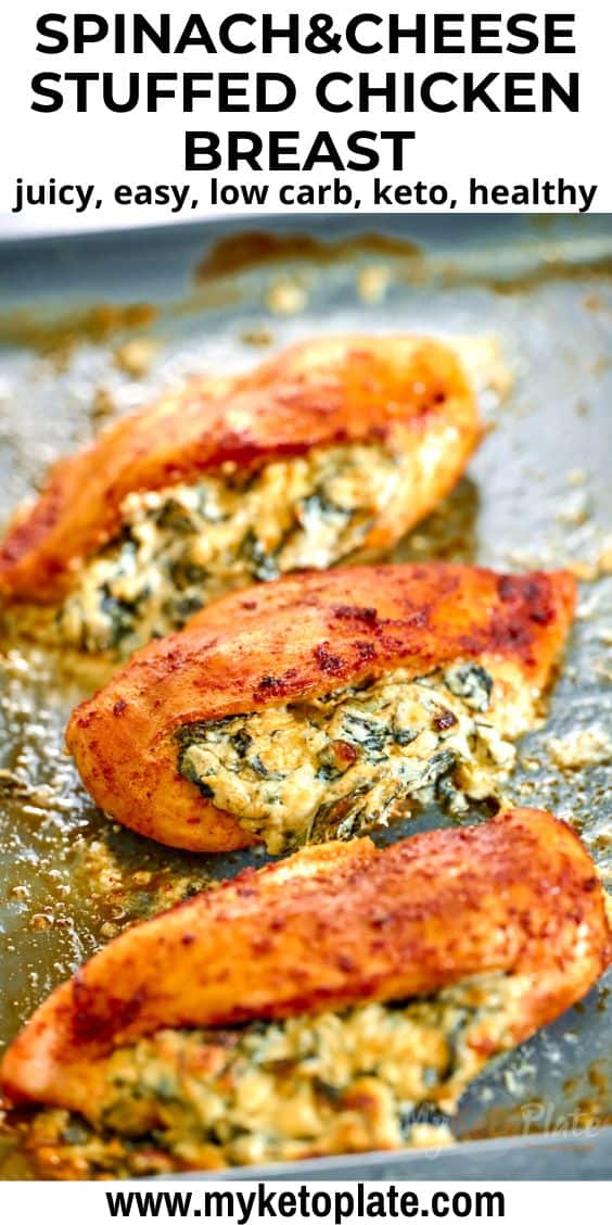 Cream Cheese Spinach Stuffed Chicken Breast - MyKetoPlate