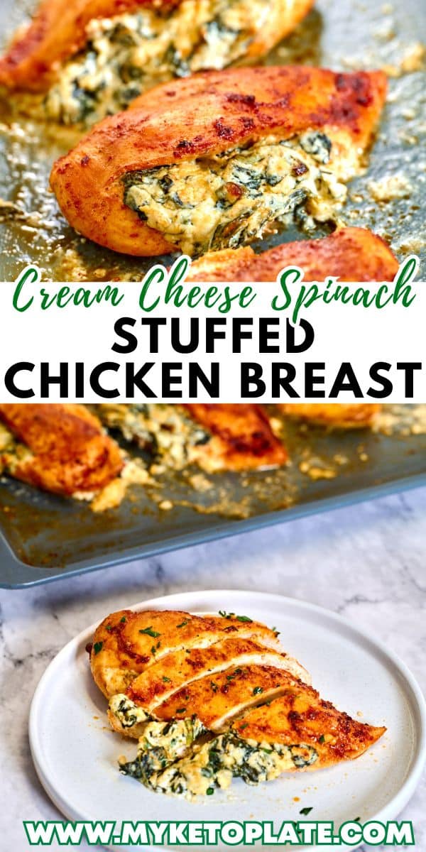Cream Cheese Spinach Stuffed Chicken Breast - MyKetoPlate