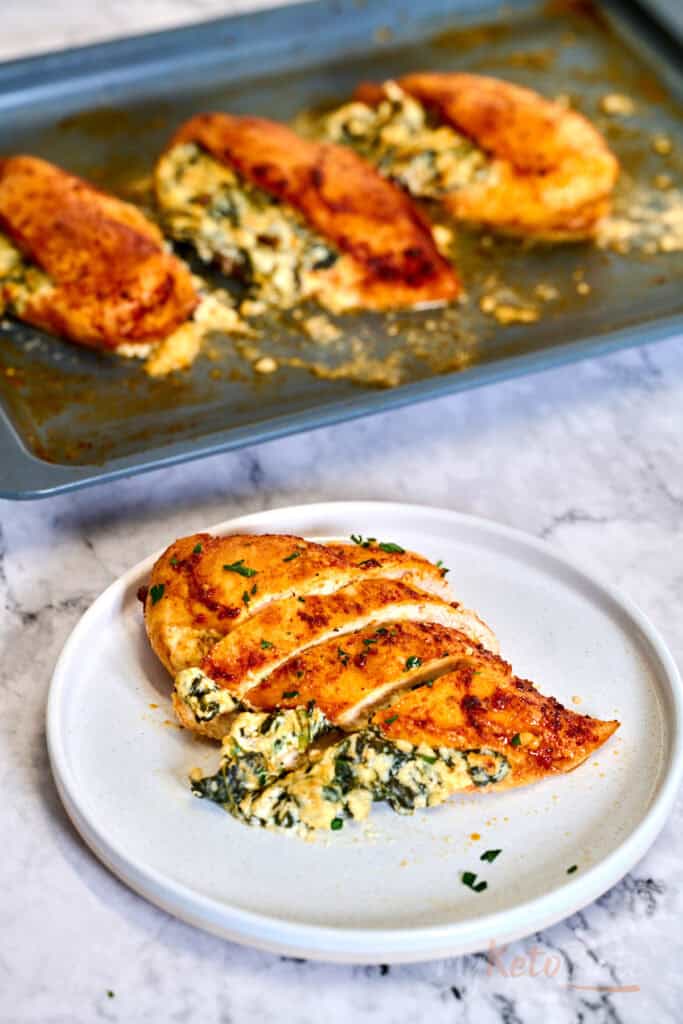 Cream Cheese Spinach Stuffed Chicken Breast - MyKetoPlate
