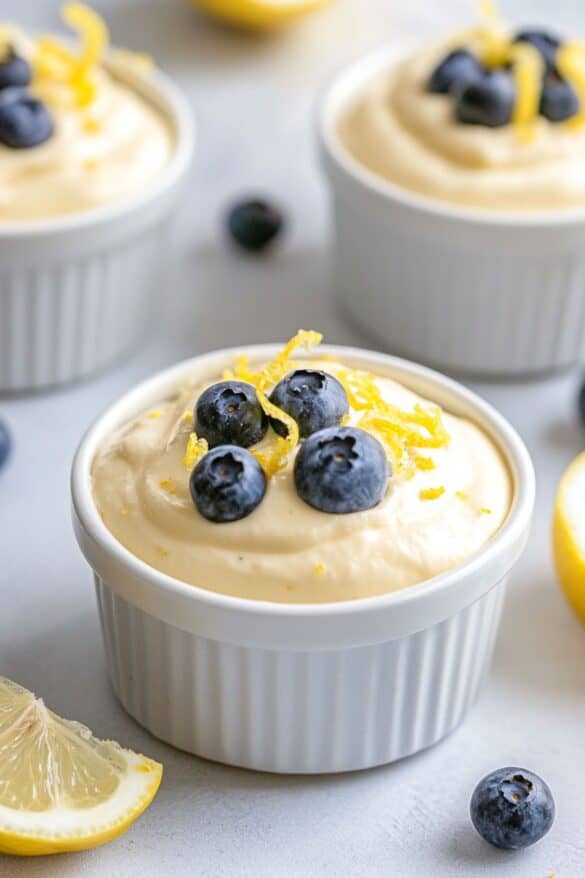 Creamy Lemon Mousse with Cottage Cheese – Sugar-Free & 20g Protein!