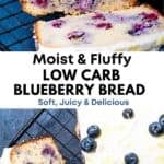 Easy Keto Blueberry Bread with Lemon Cheesecake Frosting 2