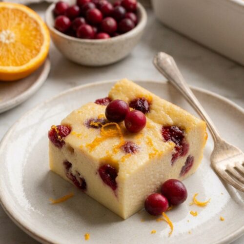 Cranberry Orange Cottage Cheese Bake 6 Cranberry orange cottage cheese bake with golden edges and baked cranberries